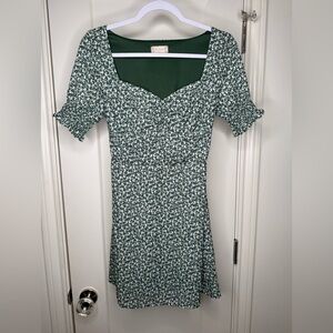Green Puff Sleeve Sundress